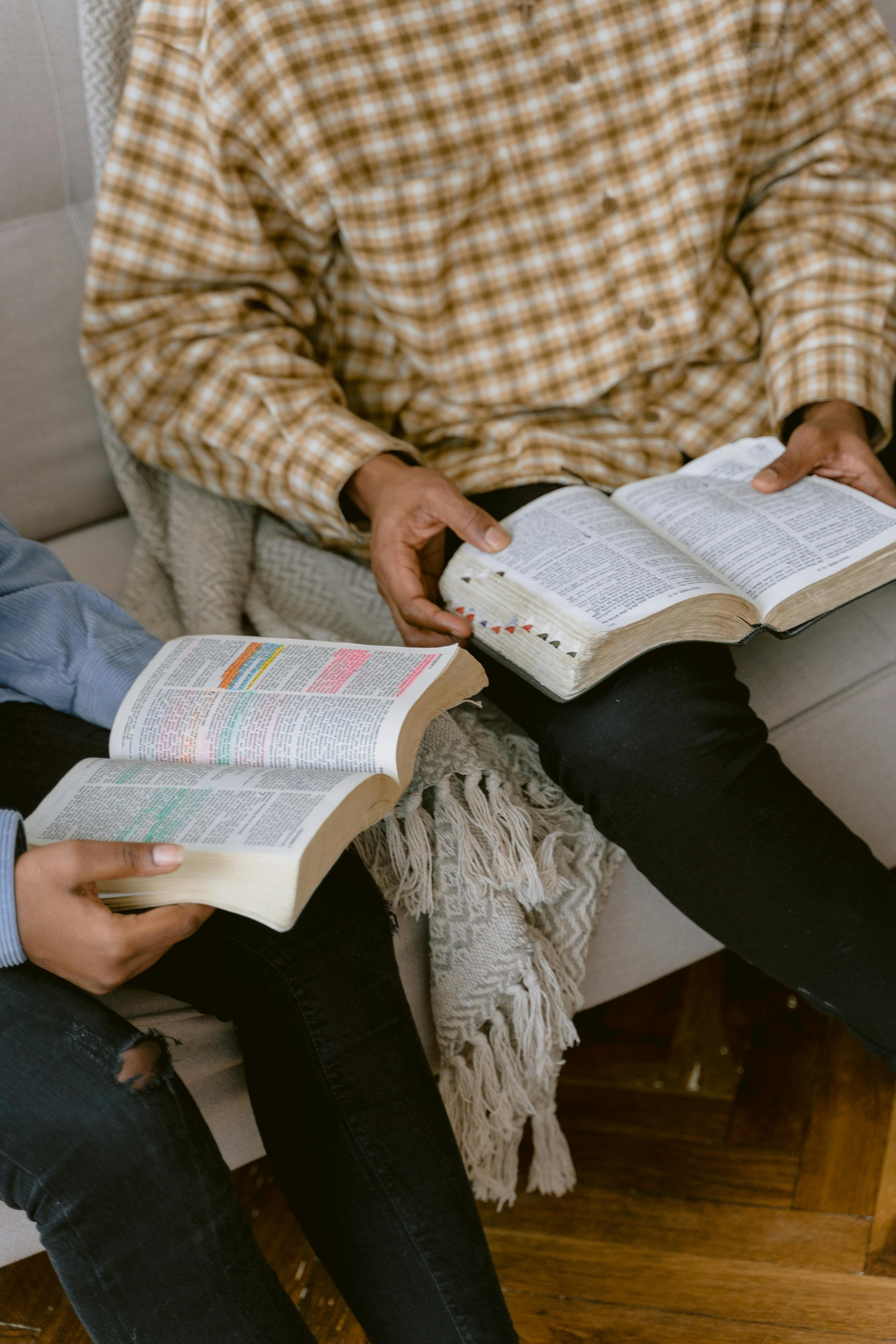 Two People Reading Bible